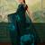 teal green printed satin bollywood saree with blouse