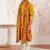 Men yellow rayon patola printed kurta & trouser with dupatta set