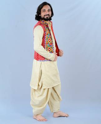 Men floral embroidered cotton nehru jacket 3