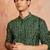 Bandhani printed mandarin collar straight kurta with patiala
