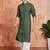 Bandhani printed mandarin collar straight kurta with patiala