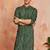 Bandhani printed band collar straight kurta