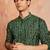 Bandhani printed band collar straight kurta