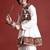 Embroidered pleated mirror work kurta with dhoti pants & cap - free size