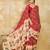 red printed silk blend bandhani saree with blouse