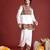 Embroidered pleated mirror work kurta with dhoti pants & cap - free size