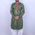 Bandhani printed mirror work mandarin collar straight kurta with salwar