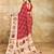 red printed silk blend bandhani saree with blouse
