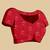red printed silk blend bandhani saree with blouse