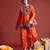 Ethnic motifs embroidered angrakha navaratri kediya with dhoti pants & dandiya - free size
