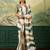 white, green striped crepe silk blend bollywood saree with blouse