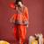 Ethnic motifs embroidered angrakha navaratri kediya with dhoti pants & dandiya - free size