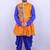 Bandhani printed mirror work mandarin collar anarkali kurta with dhoti pants