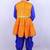 Bandhani printed mirror work mandarin collar anarkali kurta with dhoti pants