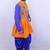Bandhani printed mirror work mandarin collar anarkali kurta with dhoti pants