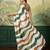 white, green striped crepe silk blend bollywood saree with blouse