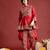 Ethnic motifs embroidered angrakha navaratri kediya set with dandiya & cap - free size