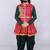 Bandhani printed mirror work mandarin collar anarkali kurta with dhoti pants