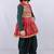 Bandhani printed mirror work mandarin collar anarkali kurta with dhoti pants