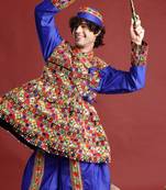 Ethnic motifs embroidered angrakha navaratri kediya set with dandiya & cap - free size