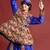 Ethnic motifs embroidered angrakha navaratri kediya set with dandiya & cap - free size