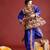 Ethnic motifs embroidered angrakha navaratri kediya set with dandiya & cap - free size
