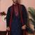 Floral embroidered chikankari mandarin collar kurta
