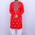 Geometric embroidered mirror work mandarin collar kurta with salwar