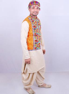 Men floral open front jacket with patchwork 1