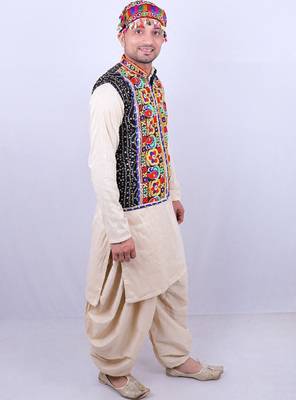 Men floral open front jacket with embroidered 1