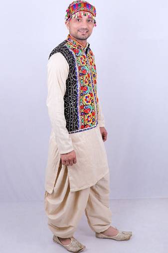 Men floral open front jacket with embroidered