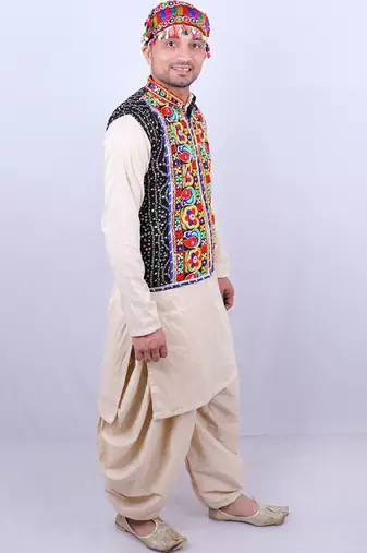 Men floral open front jacket with embroidered
