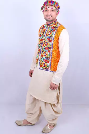 Men floral open front jacket with patchwork
