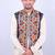Men floral open front jacket with embroidered