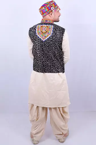 Men floral open front jacket with embroidered