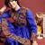 Men ethnic motifs embroidered pleated mirror work kurta with dhoti pants - free size