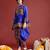Men ethnic motifs embroidered pleated mirror work kurta with dhoti pants - free size