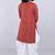 Ethnic motifs printed mirror work mandarin collar kurta with dhoti pants