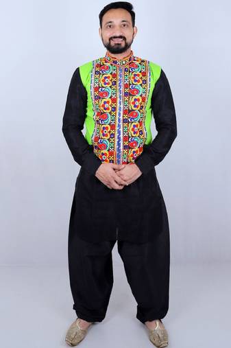 Men floral open front jacket with embroidered