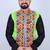 Men floral open front jacket with embroidered