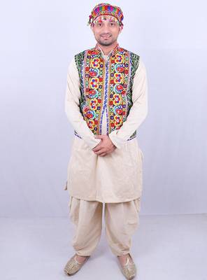 Men floral open front jacket with embroidered 1