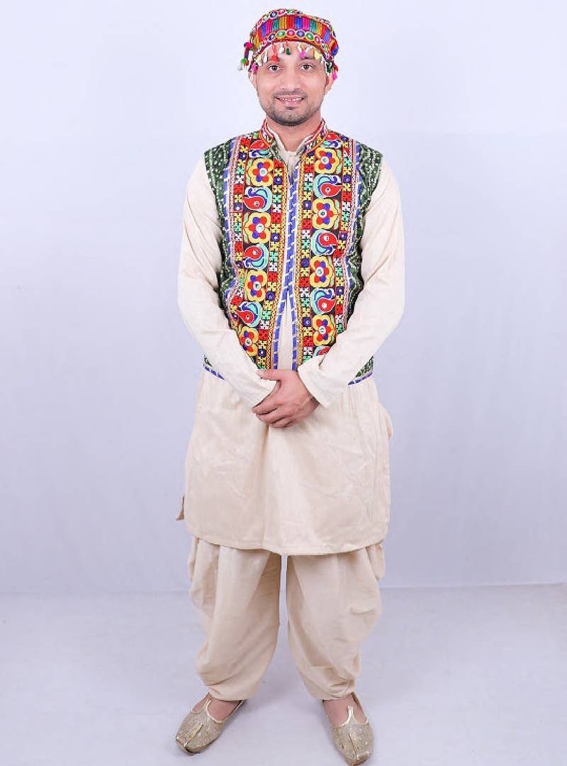 Men floral open front jacket with embroidered
