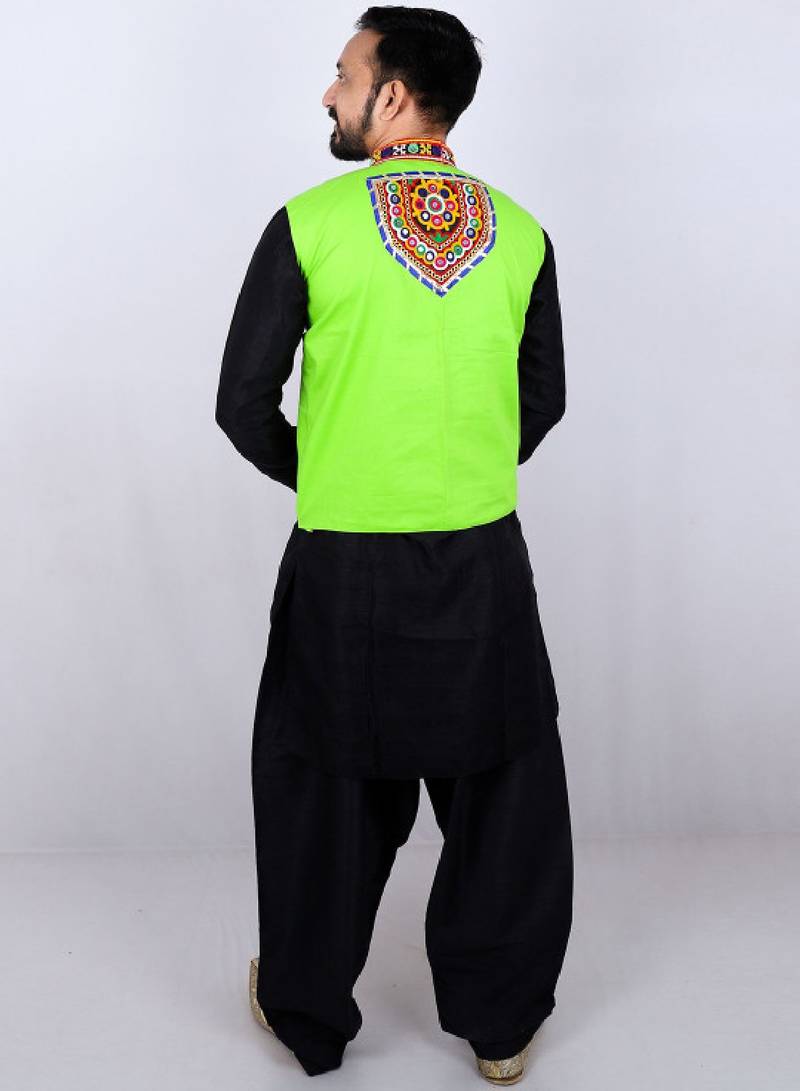 Men floral open front jacket with embroidered