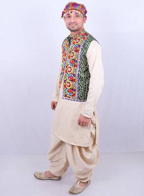 Men floral open front jacket with embroidered 4