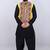 Men floral open front jacket with patchwork