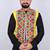 Men floral open front jacket with patchwork
