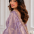 bewitching purple embroidery work with real bits work fendy satin indian saree with blouse