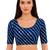 Blue spandex lehria printed stretchable readymade saree blouse