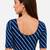 Blue spandex lehria printed stretchable readymade saree blouse