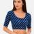 Blue spandex lehria printed stretchable readymade saree blouse